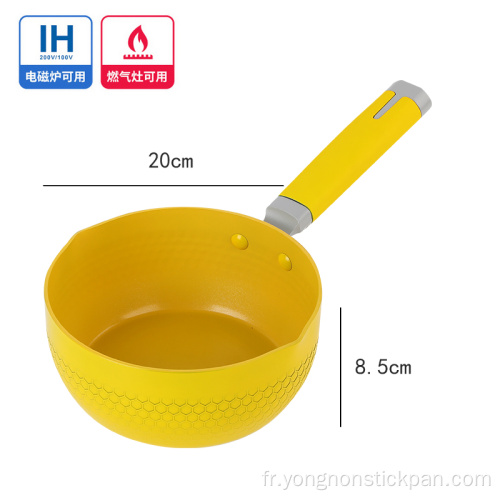 Pan à neige jaune pur de bonne qualité de ménage de 18 cm